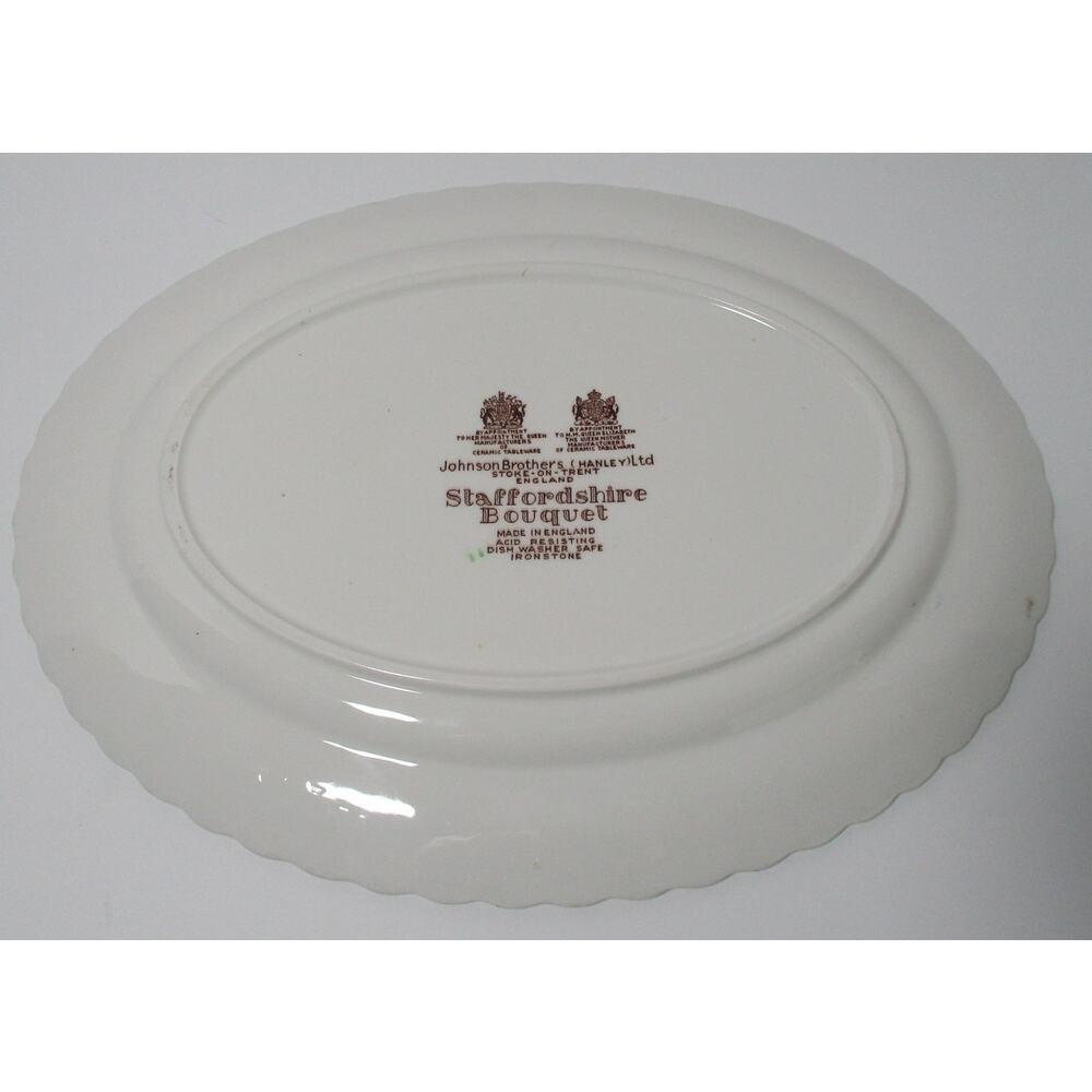 Vintage Johnson Bros. Staffordshire Bouquet Large Oval Platter Ironstone - Picture 3 of 4